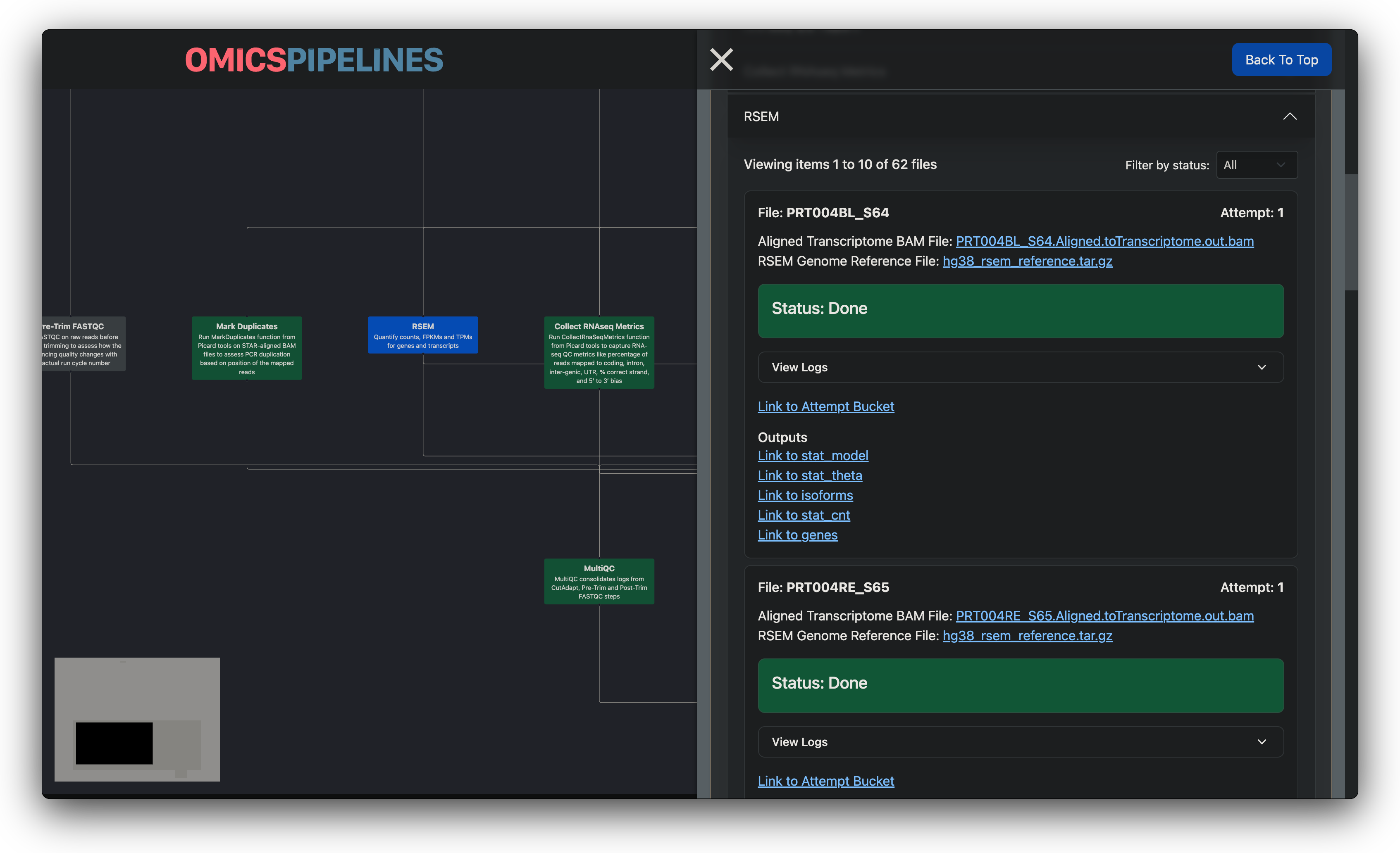 View details about each file being processed by a task